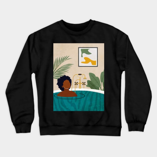 Bathtub Relaxation Crewneck Sweatshirt by DomoINK